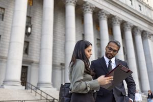 Professional Discussion on Courthouse Steps