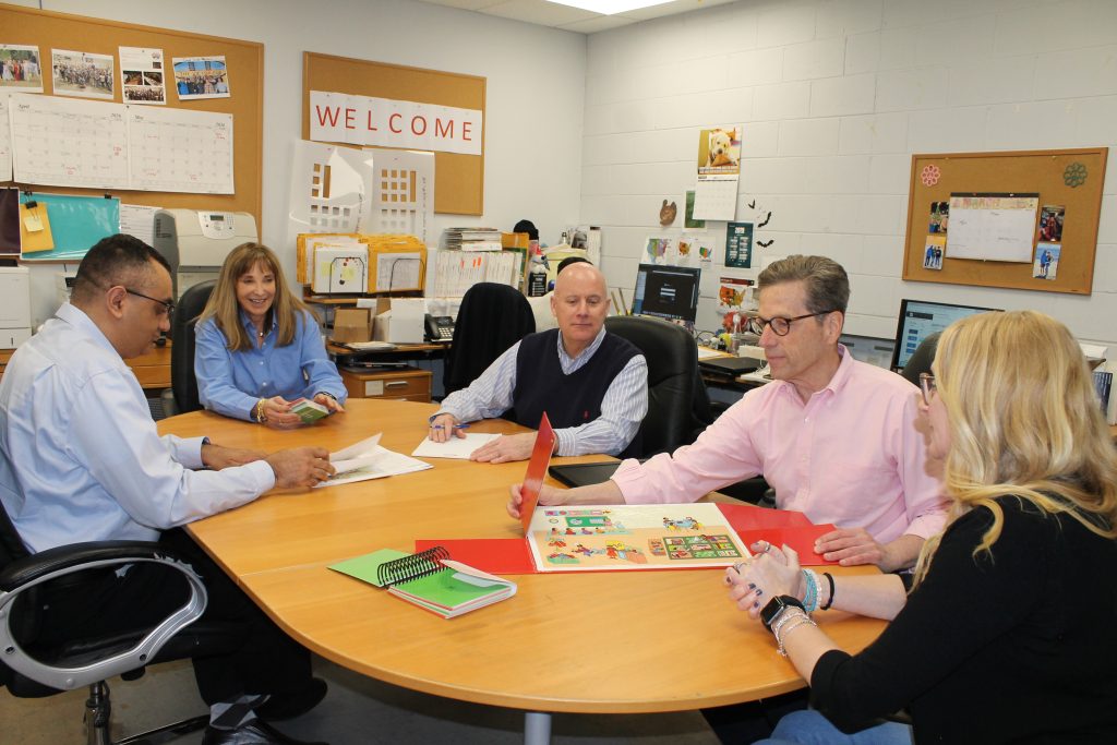 Project management meeting around a table