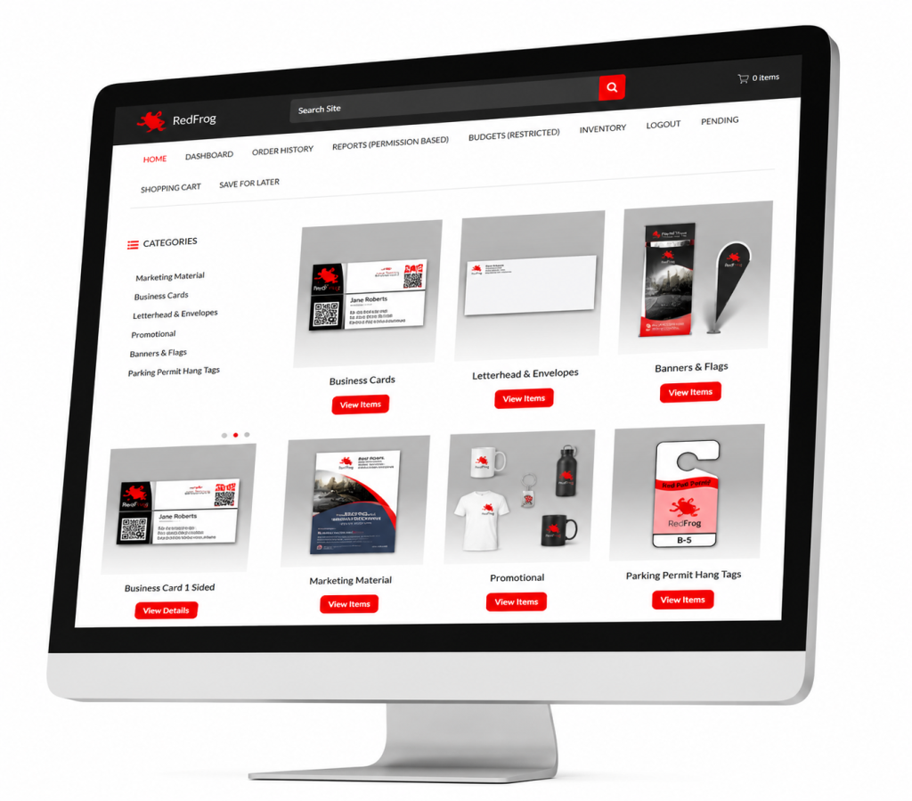 Computer displaying an online storefront