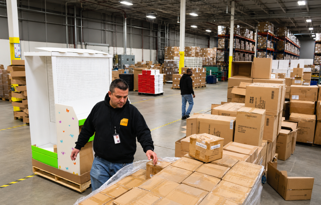 warehouse and boxes